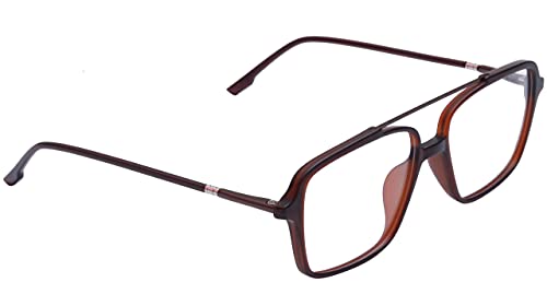 Soigné Unisex Large Rectangular Specs Frame. Matte Brown