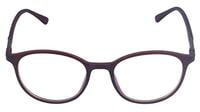 Unisex Round Medium Spectacle Frame. Matte Brown Color Frame. Transparent ARC Lens. Unisex Round Medium Spectacle Frame. Matte Brown Color Frame. Transparent ARC Lens.