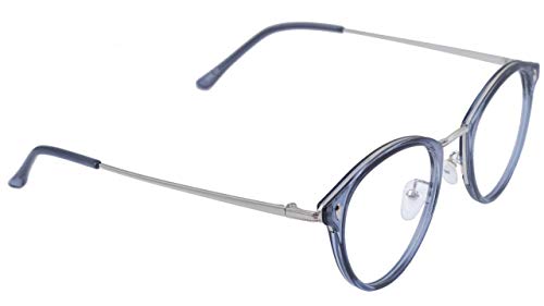 Soigné Unisex Large Round Spectacle. See Through Blue