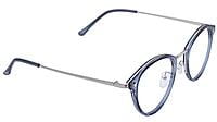 Soigné Unisex Large Round Spectacle. See Through Blue