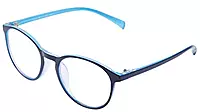 Unisex Medium Round Spectacle Frame. Blue Color Frame. Transparent ARC Lens.