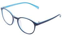 Unisex Medium Round Spectacle Frame. Blue Color Frame. Transparent ARC Lens. Unisex Medium Round Spectacle Frame. Blue Color Frame. Transparent ARC Lens.