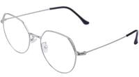 Female Oversized Spectacle Frames. Transparent ARC Lens. Silver Color Metal Frame. Female Oversized Spectacle Frames. Transparent ARC Lens. Silver Color Metal Frame.