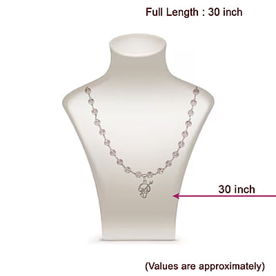 Silver Capped Spatika Mala with Om Pendant Silver Capped Spatika Mala with Om Pendant