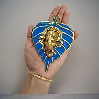 Mini Enamel Leaf Ganesh Blue color Aluminium Idol Mini Enamel Leaf Ganesh Blue color Aluminium Idol
