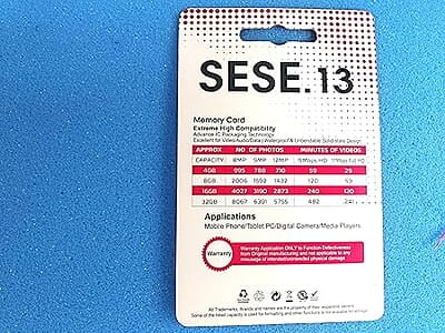 2307SR-03-04 SE.13 SE-6M 8 GB Class 10 SD Card 2307SR-03-04 SE.13 SE-6M 8 GB Class 10 SD Card