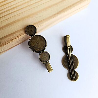 Hair Clip Bezel Antique Bronze Modal Two