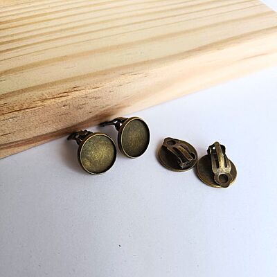 Clip On Earring  Antique Bronze 16 mm