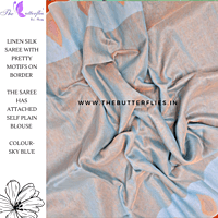 SILK LINEN SAREE  MKTSLIN23613