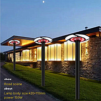 Solar-powered 15W UFO garden light with RGB.