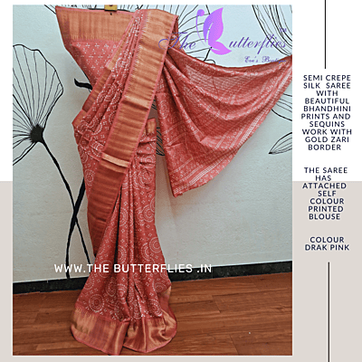 SEMI CREPE SILK SAREE  RJASCRE23467