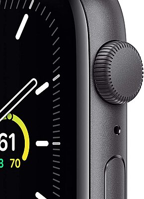 New Apple Watch SE (GPS, 44mm) - Space Gray Aluminum Case with Black Sport Band