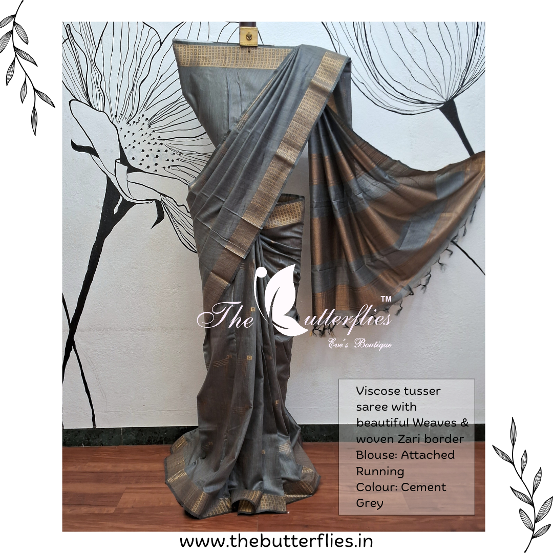 VISCOSE TUSSER SAREE YBRSTUS23382 VISCOSE TUSSER SAREE YBRSTUS23382