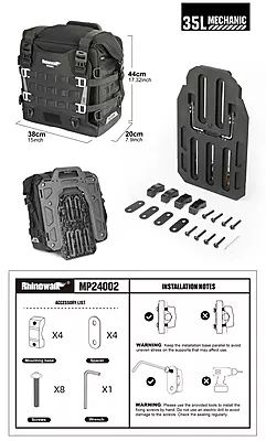 Rhinowalk Mechanic Series - 35L Motorcycle Side Bag - Quick Release Waterproof Saddlebag Rhinowalk Mechanic Series - 35L Motorcycle Side Bag - Quick Release Waterproof Saddlebag