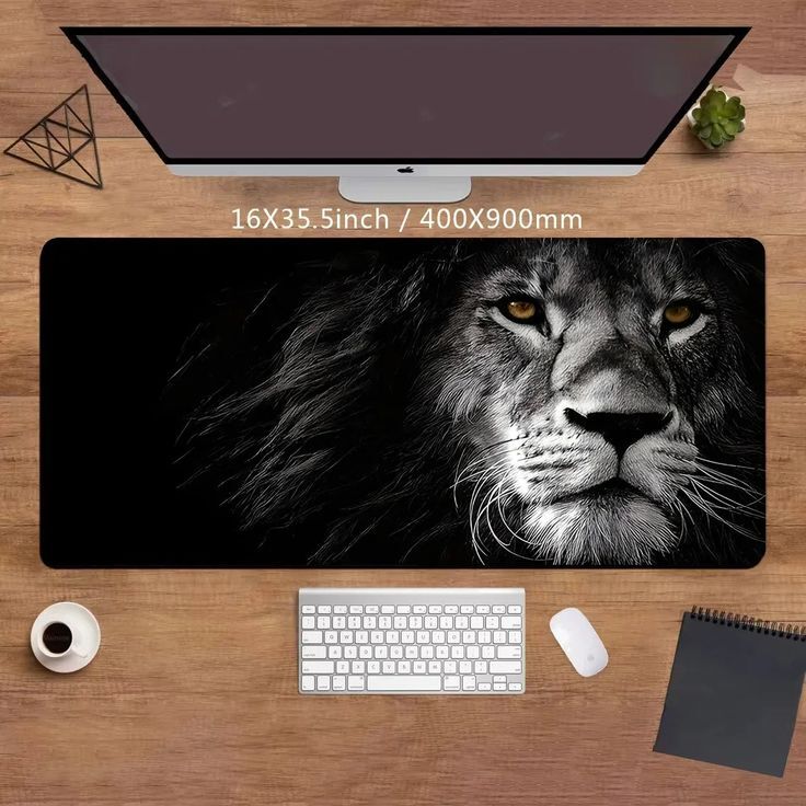Sublimation Printed Lion Printed Black Keyboard Mousepad - 300x700x2mm Sublimation Printed Lion Printed Black Keyboard Mousepad - 300x700x2mm
