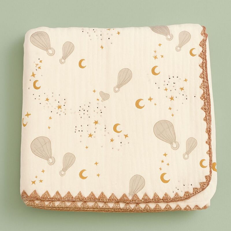 4-Layer Muslin Cotton Crinkled Blanket 100* 110cm – Assorted Designs