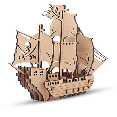 3D Wooden Pirate Ship