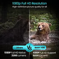 Portronics Beem 490 Smart LED Projector | 1080p Full HD, Auto Focus, Streaming Apps, 6000 lm | Portable Projector with Remote Controller (Black) Portronics Beem 490 Smart LED Projector | 1080p Full HD, Auto Focus, Streaming Apps, 6000 lm | Portable Projector with Remote Controller (Black)