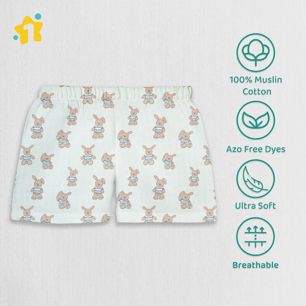 1st Step 100% Soft Muslin Cotton Baby Shorts - Pack of 3 - 6-9 Months 1st Step 100% Soft Muslin Cotton Baby Shorts - Pack of 3 - 6-9 Months