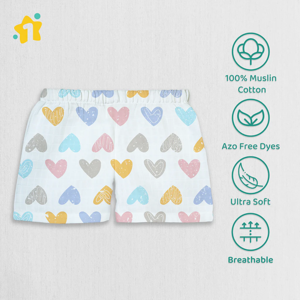 1st Step 100% Soft Muslin Cotton Baby Shorts - Pack of 4 - 0-3 Months 1st Step 100% Soft Muslin Cotton Baby Shorts - Pack of 4 - 0-3 Months