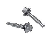 Self Drilling Screw | PATTA MAKE | with 16mm black bonded washer | hex head