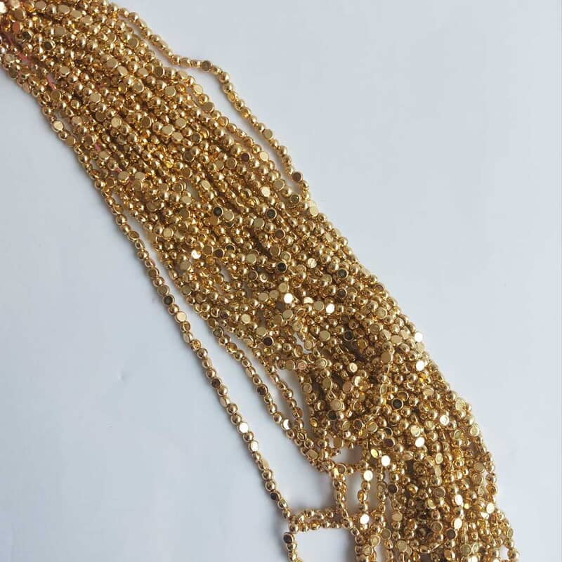 Half Cut Beads Bright Gold