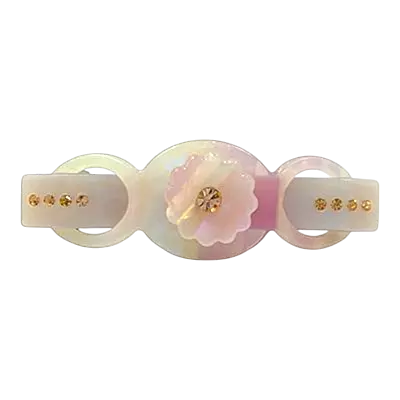 Elegant Flower & Stone Hair Barrette