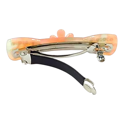 Acetate Hair Barrette with Floral Accent