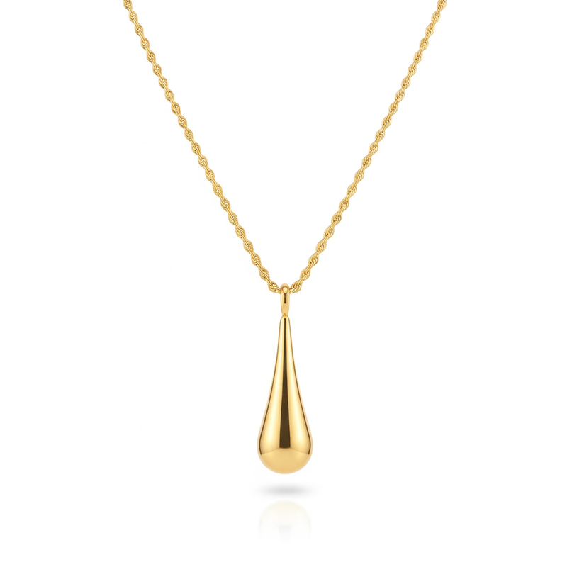 KAYYA21 Elegant Gold Pendant Necklace Set – Stainless Steel Gold Finish
