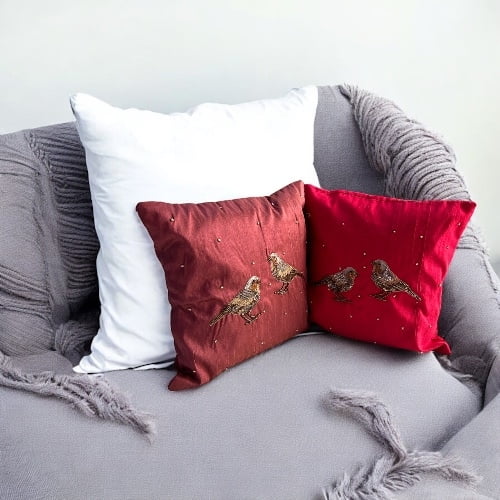 Zardozi Sparrow Cushion Cover (Set of 2) Zardozi Sparrow Cushion Cover (Set of 2)