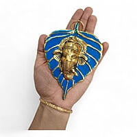 Mini Enamel Leaf Ganesh Blue color Aluminium Idol Mini Enamel Leaf Ganesh Blue color Aluminium Idol