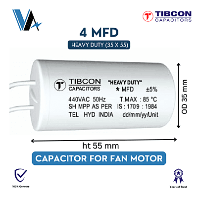 Tibcon 4.00 MFD Capacitor for Fan Tibcon 4.00 MFD Capacitor for Fan