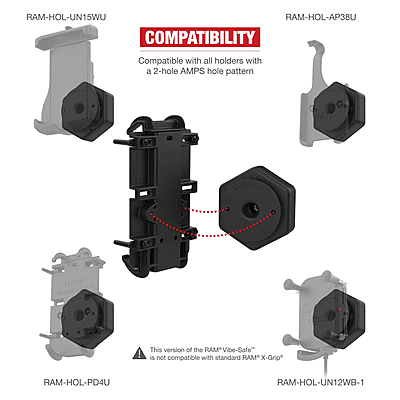 RAM® Vibe-Safe™ with NPT Adapter for 2-Hole Holders
