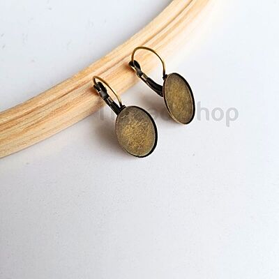Leverback Earring Antique Bronze Oval