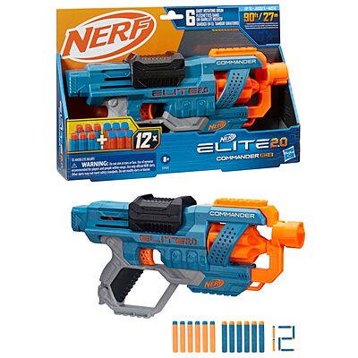 Nerf Elite 2.0 Commander Rd-6 Blaster, 12 Darts, 6-Dart Rotating Drum Nerf Elite 2.0 Commander Rd-6 Blaster, 12 Darts, 6-Dart Rotating Drum