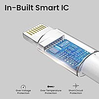 Portronics Konnect L1 20W Type C to 8 Pin Quick Charging Cable with Nylon Braided, Metal Heads, 1 m Length (White) for Smartphone Portronics Konnect L1 20W Type C to 8 Pin Quick Charging Cable with Nylon Braided, Metal Heads, 1 m Length (White) for Smartphone