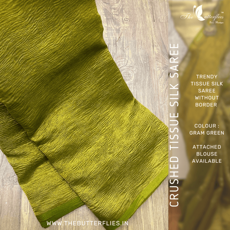 CRUSHED TISSUE SILK SAREE USTSTES23523 CRUSHED TISSUE SILK SAREE USTSTES23523