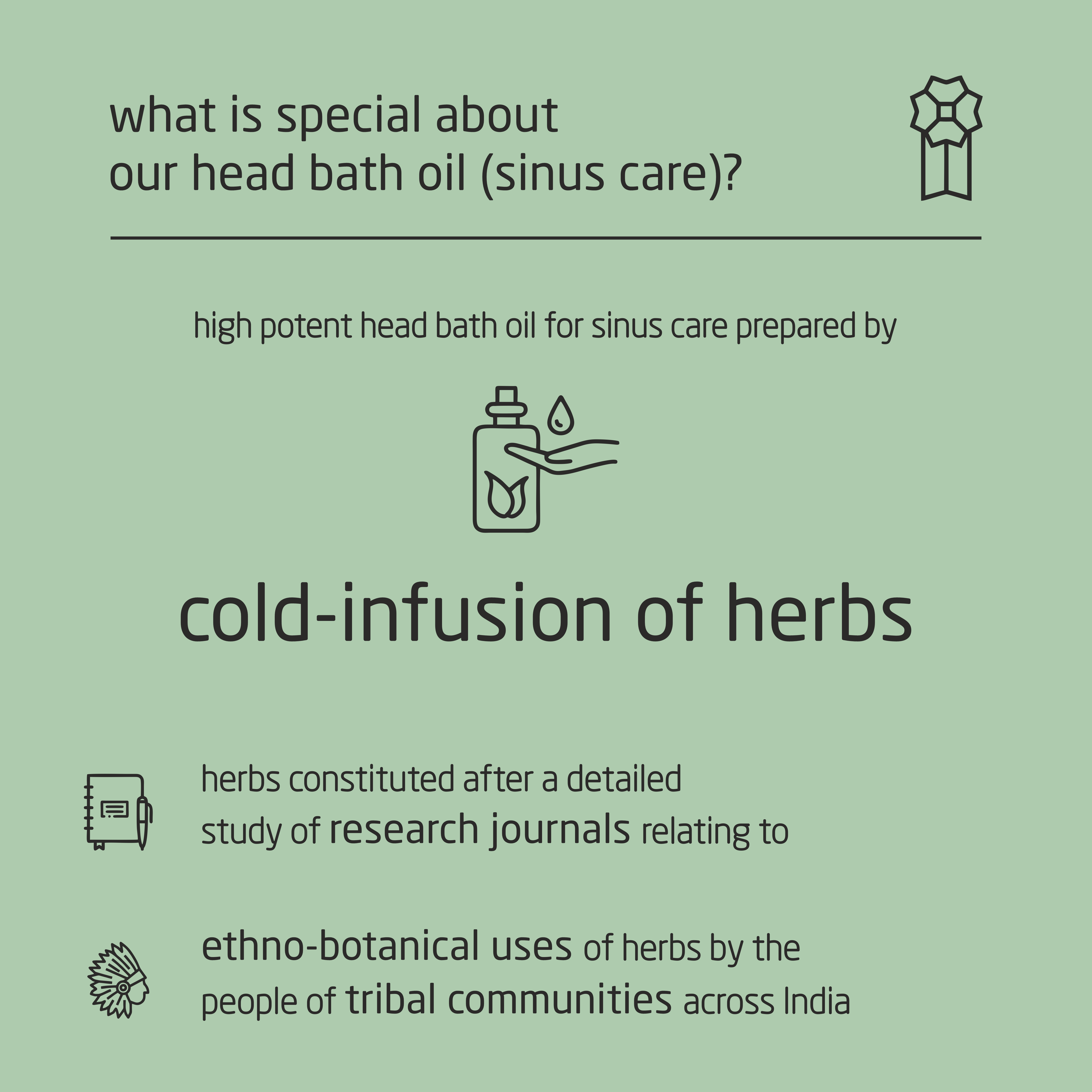 Premium Herbal Cold-Infused Head Bath Oil (Sinus Care) - 100ml Premium Herbal Cold-Infused Head Bath Oil (Sinus Care) - 100ml