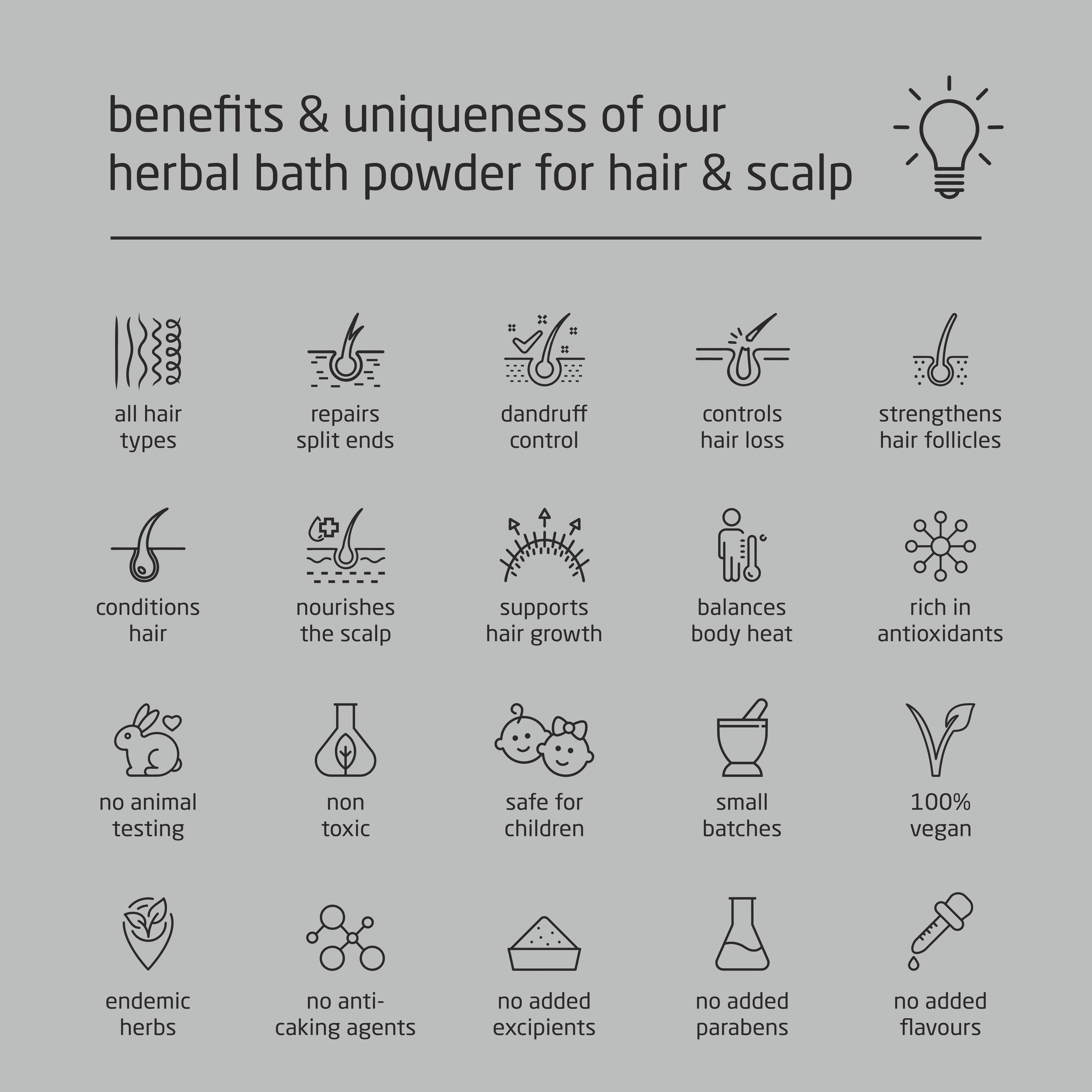 Super Premium Unisex Herbal Bath Powder for Hair & Scalp - 500g Super Premium Unisex Herbal Bath Powder for Hair & Scalp - 500g