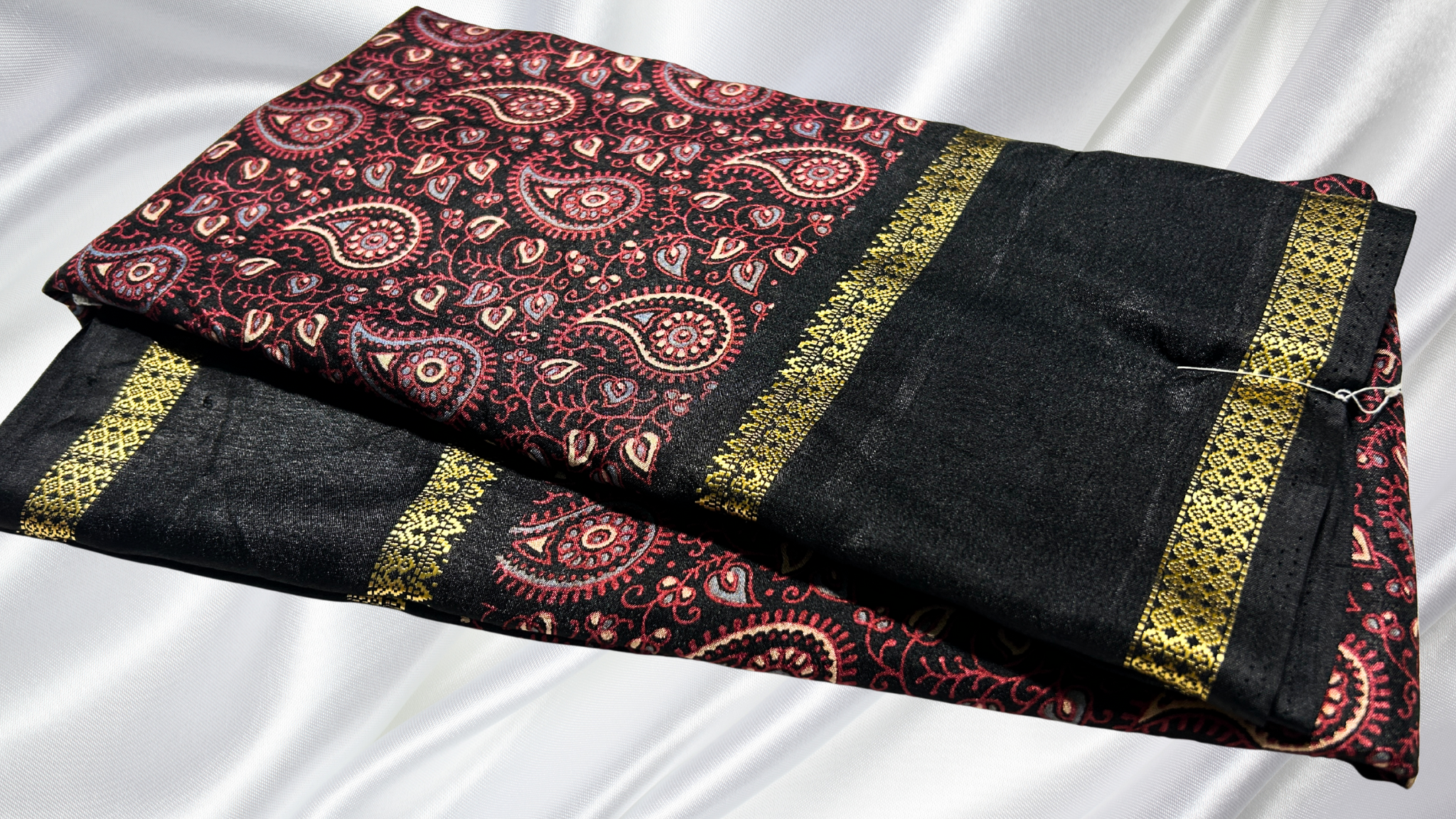 Binny Manga Digital Silk Saree - Black
