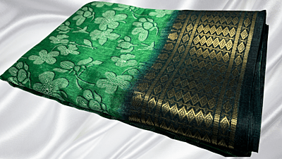 Bhagalpuri Floral Saree - Green