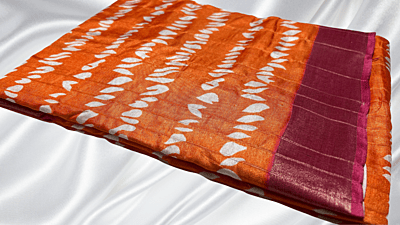 Kalankari Digital Silk Jari Saree - Fanta