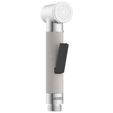 HF-01 Brass Round Health Faucet With Hook & 1.2 Mtr. S.S. Tube (Ivory)