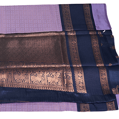 Ruchi Saree (Black + Peach)