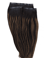 Ash-Brown Balayage | Seamless | 3-Piece Set | Clip-In Volumizers