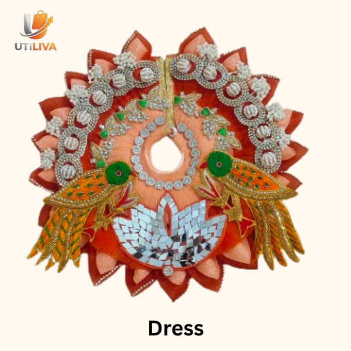 Laddu Gopal Dress With Mala & Mucket Orange