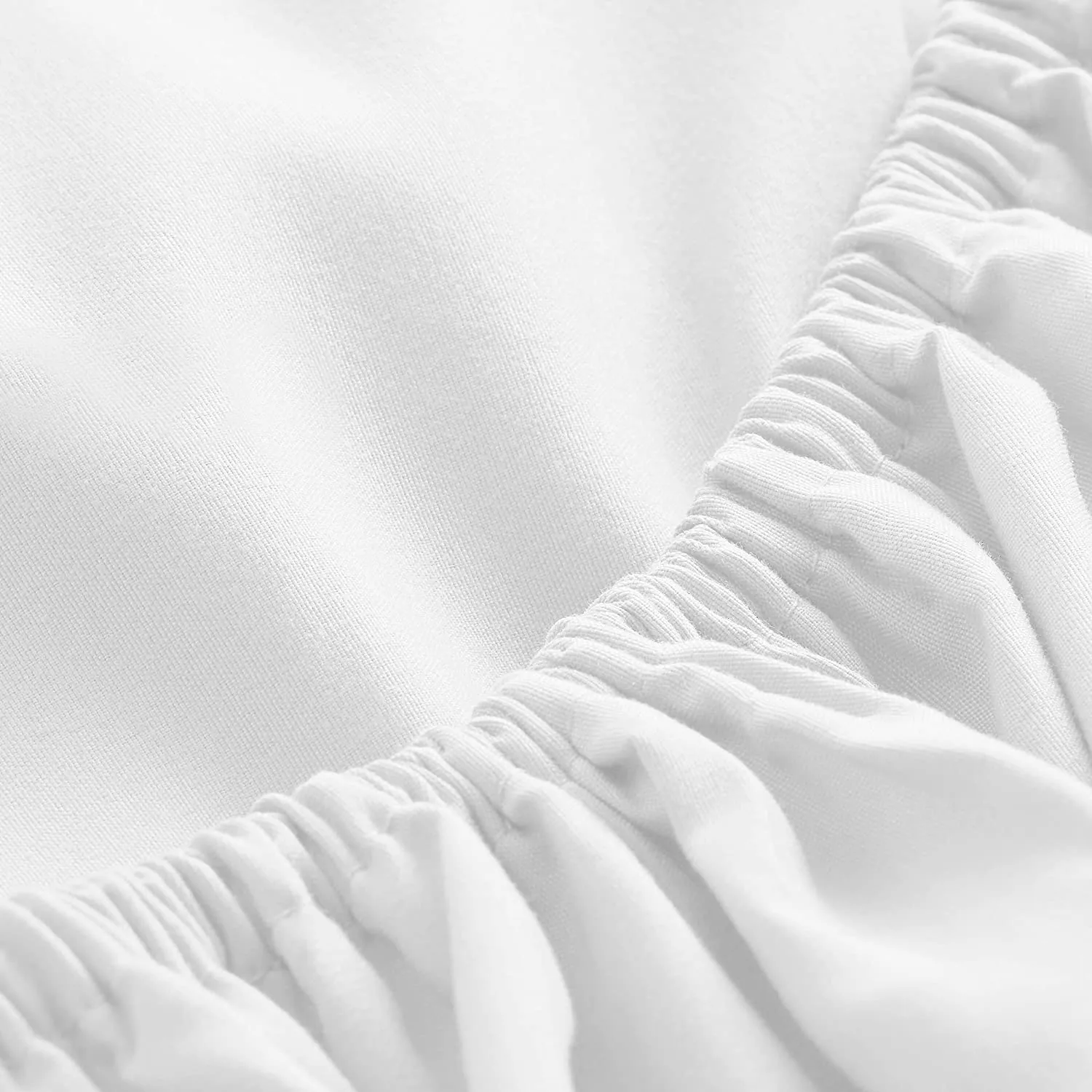 Bedsheet (Fitted) Glace Cotton 300 TC - Plain - White