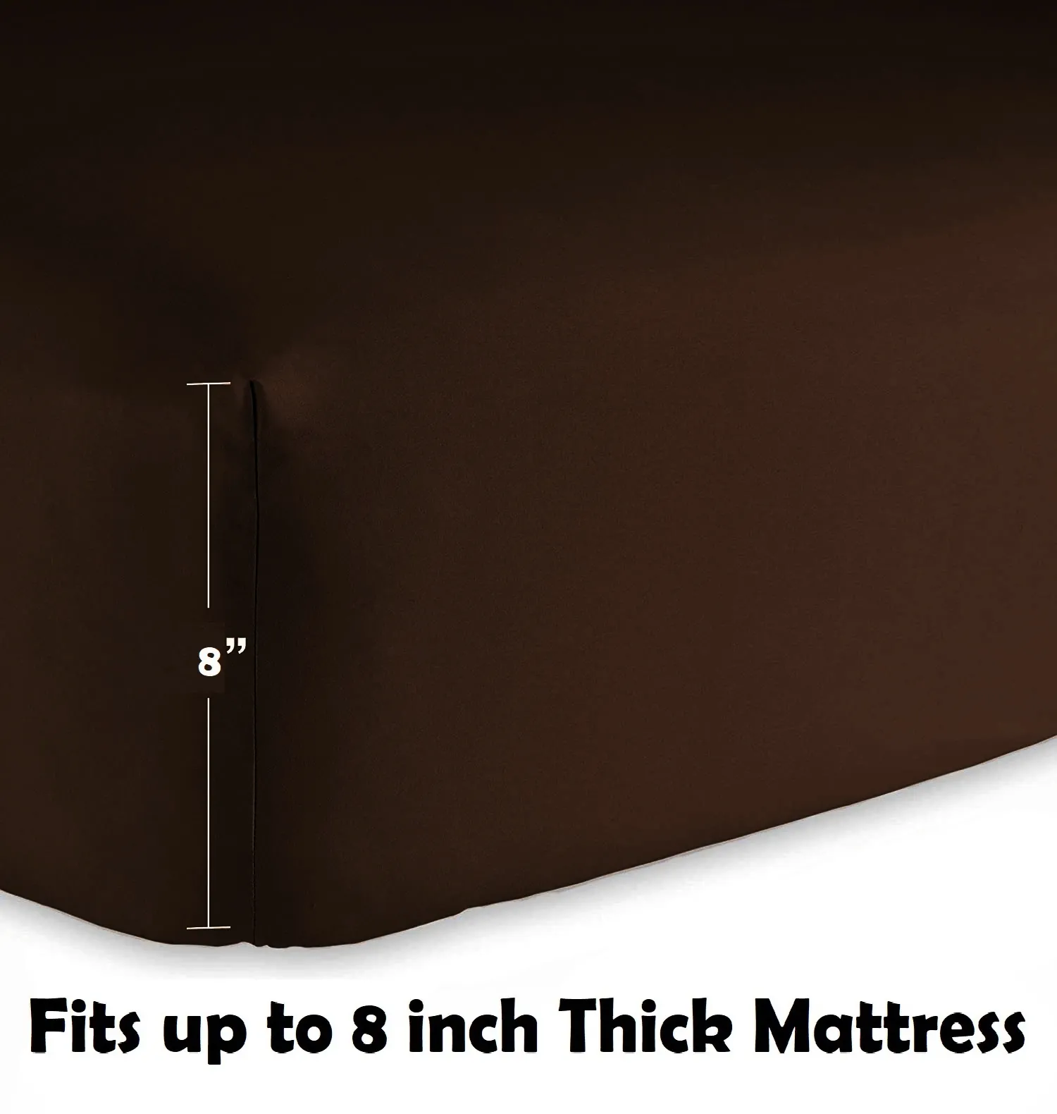 Bedsheet (Fitted) Glace Cotton 300 TC - Plain - Dark Coffee