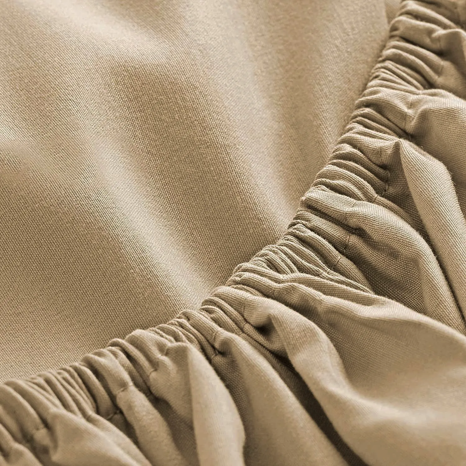 Bedsheet (Fitted) Glace Cotton 300 TC - Plain - Desert Beige Bedsheet (Fitted) Glace Cotton 300 TC - Plain - Desert Beige