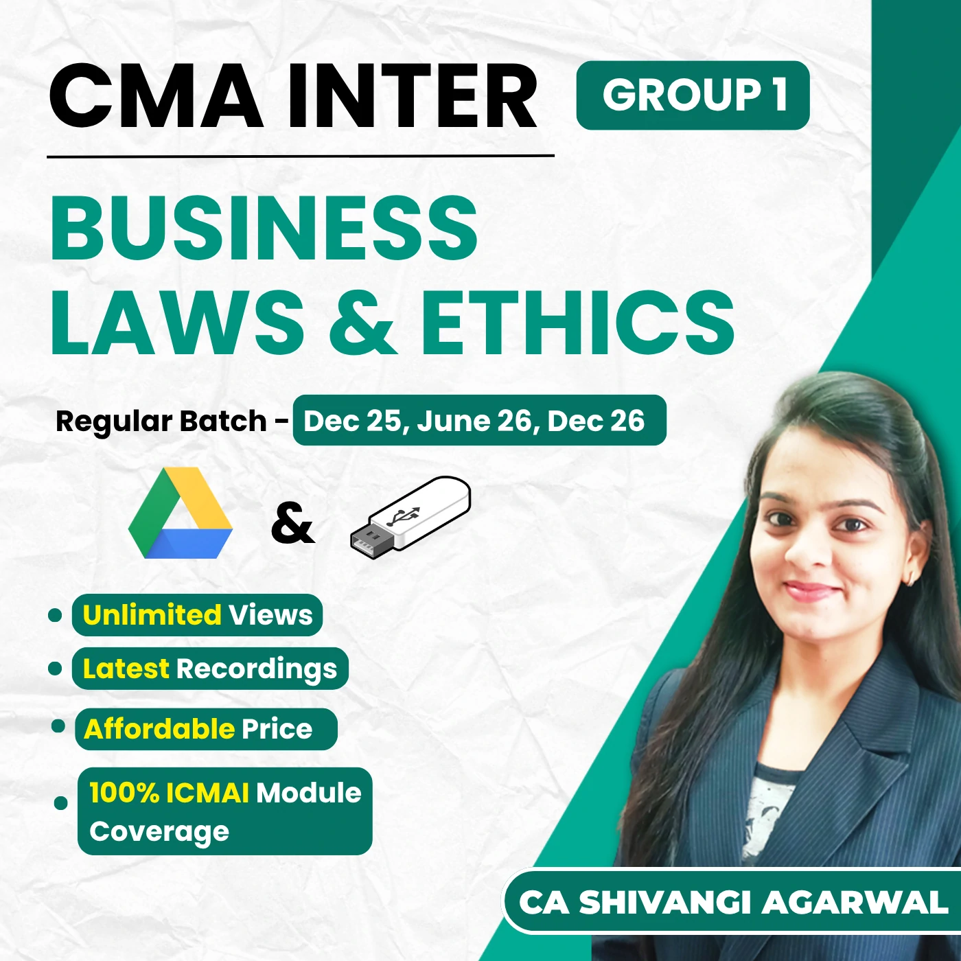 CMA Inter Business Laws and Ethics (Group 1) By CA Shivangi Agarwal